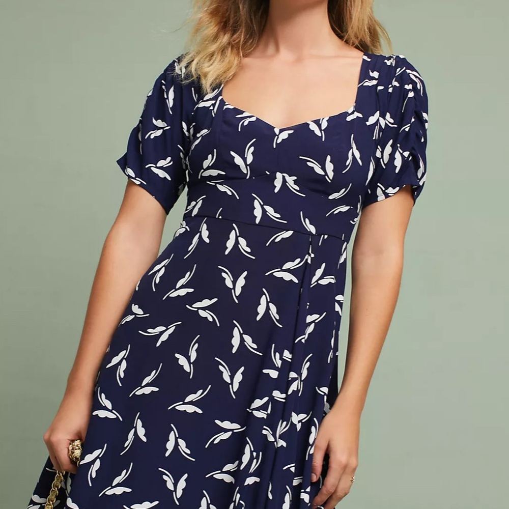 Anthropologie Maeve Fern Ruched dress